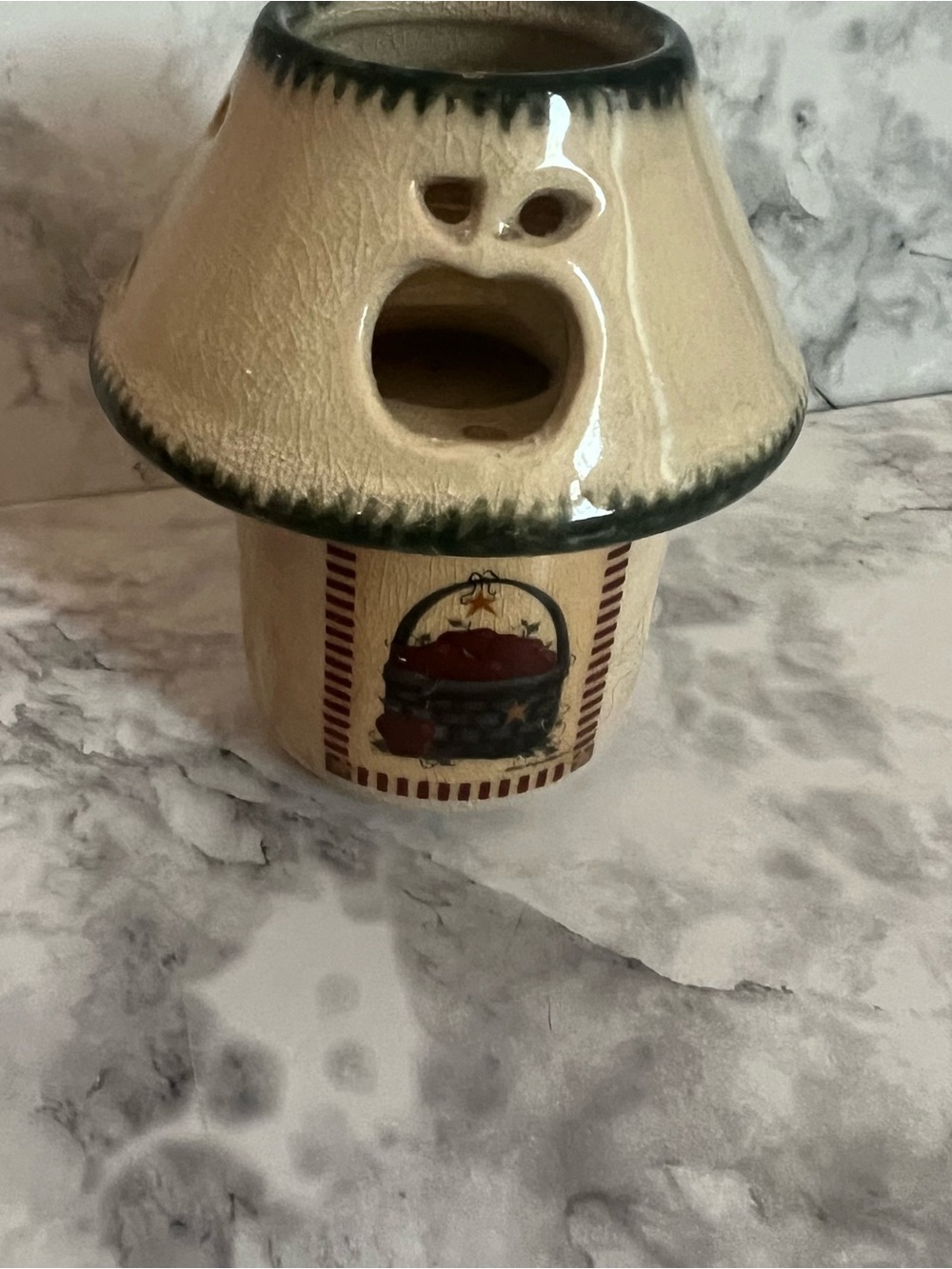 Cream Ceramic Candle Holder - Home Art